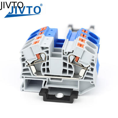 PT16 Din Rail Push-In Terminal Block, 16mm2 Cáp điện thông qua cắm cắm không vít