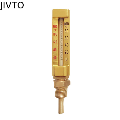 Nhiệt kế thủy tinh công nghiệp 100 độ V Line 160MM 3/4 
